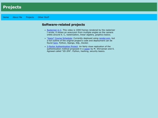 projects screenshot