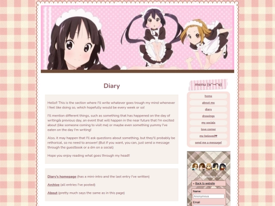 diary screenshot