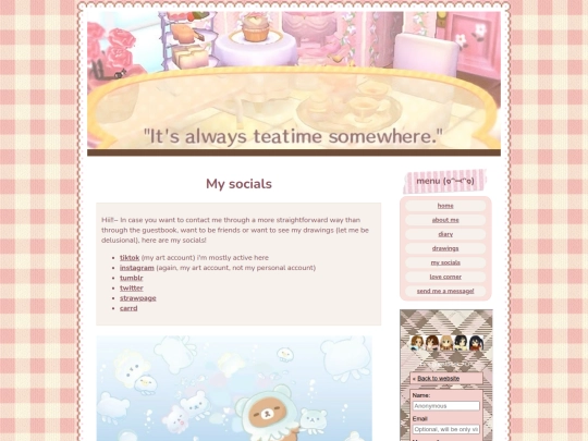 socials screenshot