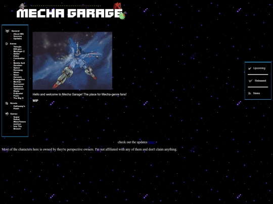 neocities-mechagarage screenshot