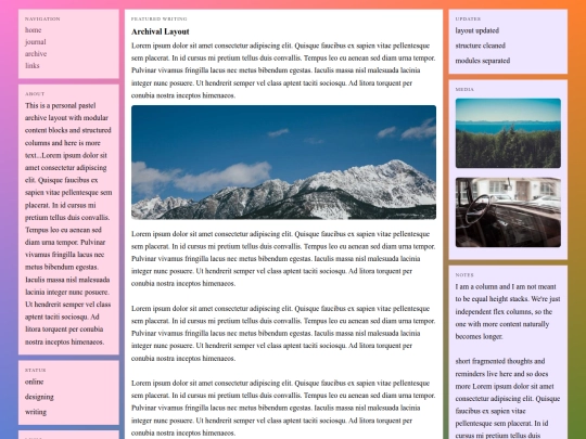 archivallayout screenshot