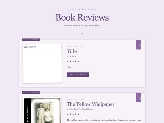 bookreviews screenshot