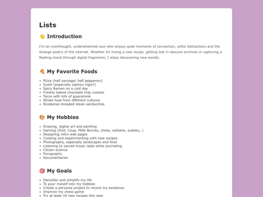 list screenshot