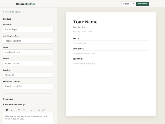 builder screenshot