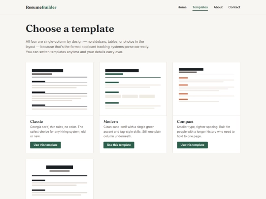 templates screenshot