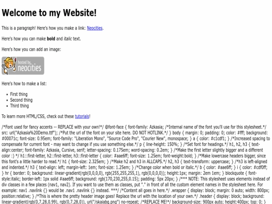 index screenshot