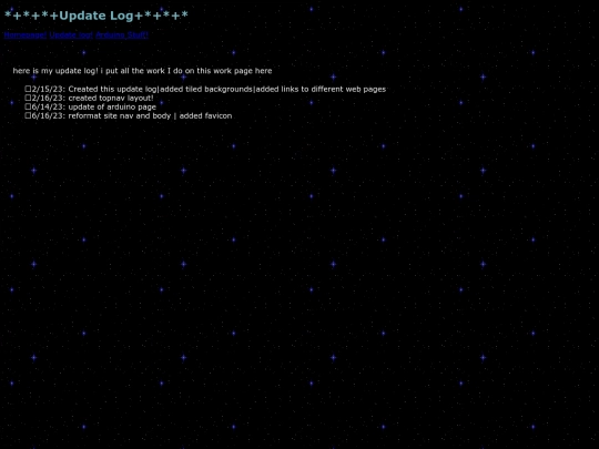 web pages/update-log screenshot
