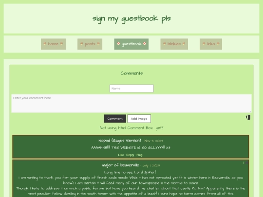guestbook screenshot