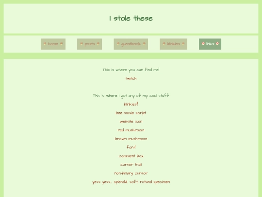 links screenshot