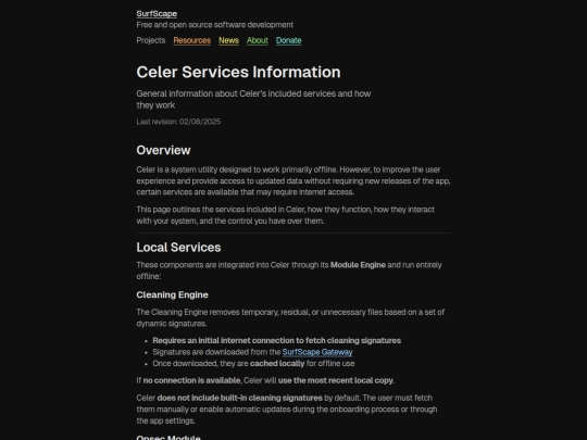 projects/celer/legal/services screenshot