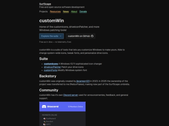 projects/customwin screenshot