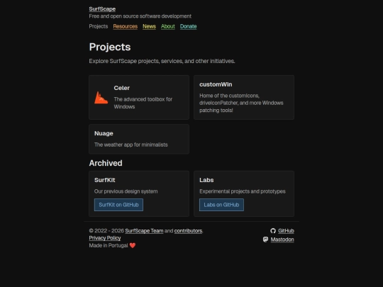 projects screenshot