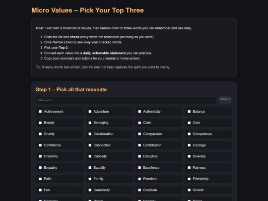 values-micro-clarification screenshot