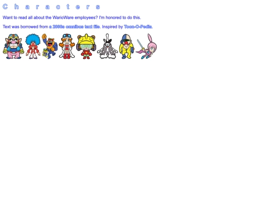 retro/chars screenshot