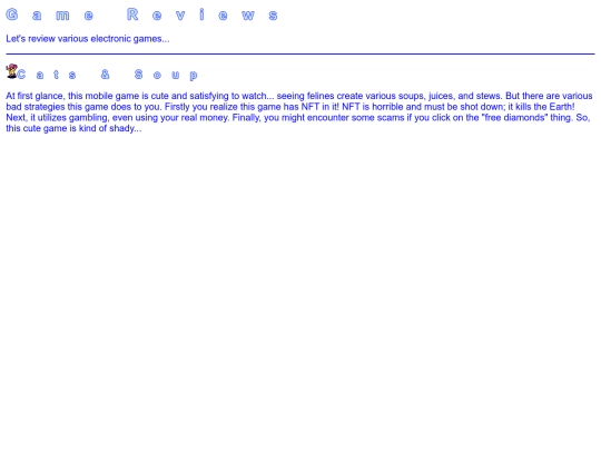 retro/reviews screenshot