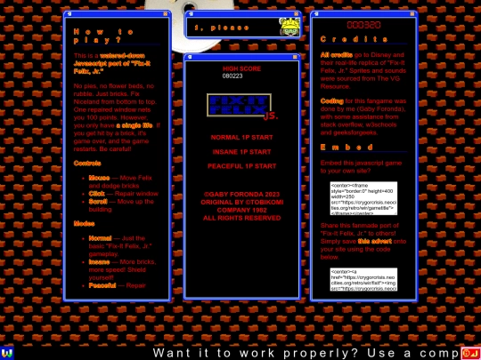 retro/wir/fixit screenshot