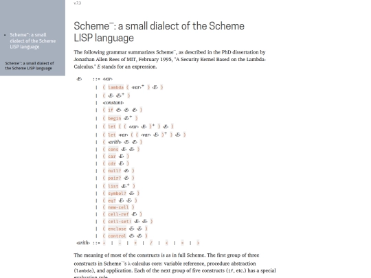 Scheme-minus/grammar screenshot