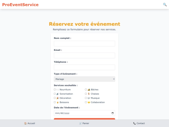 réservation screenshot