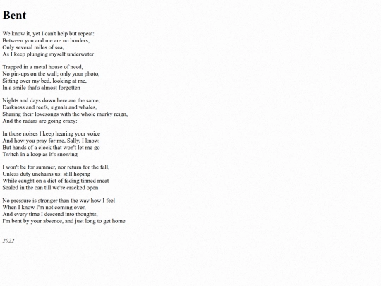 poems/bent screenshot