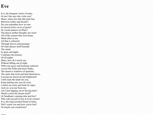 poems/eve screenshot