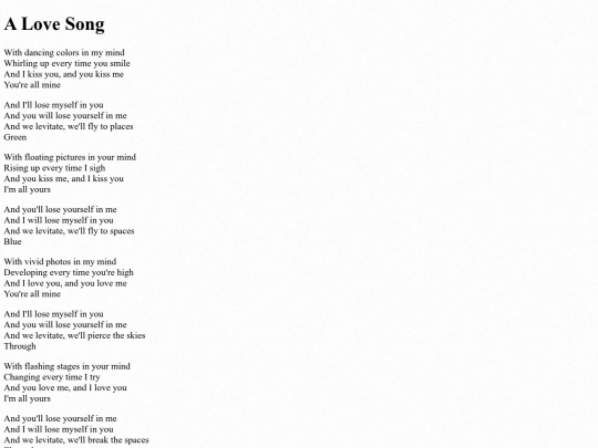 poems/lovesong screenshot