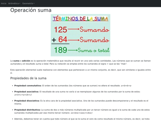 aritmetica/suma/suma screenshot