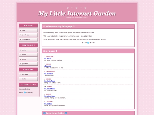 links screenshot