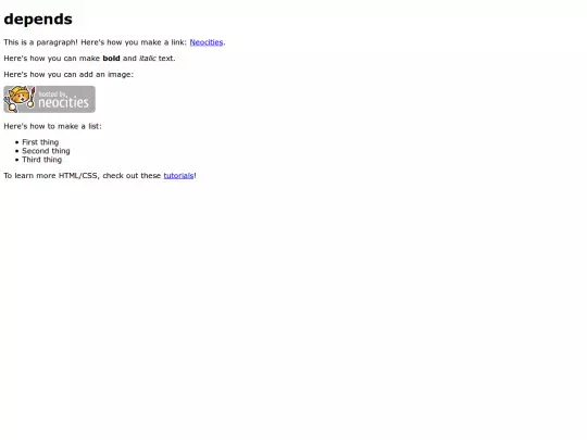 depend screenshot