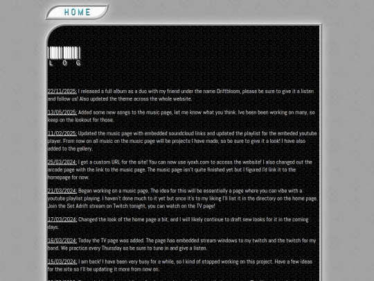pages/log screenshot
