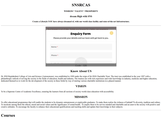 snsrcas website screenshot