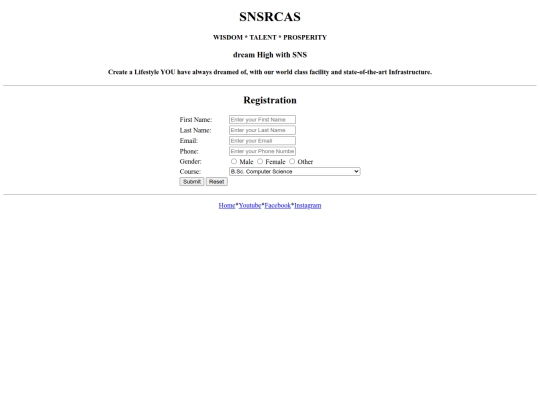 snsrcas website/register screenshot