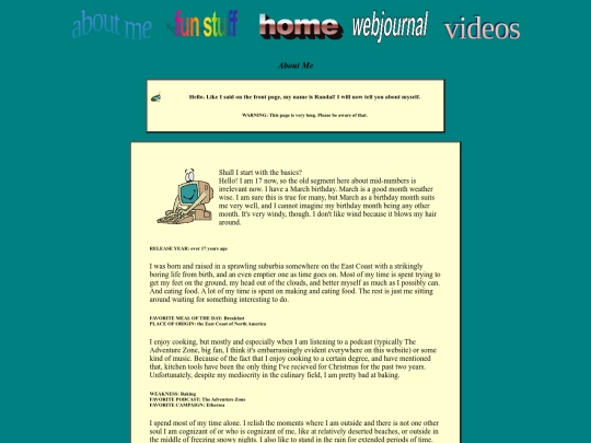 aboutme screenshot