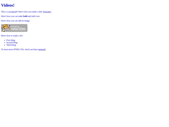 videos screenshot