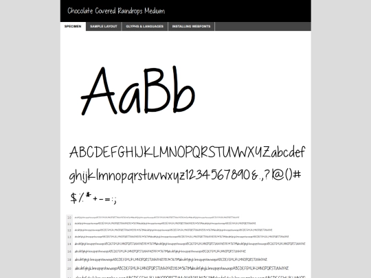 fonts/chocolate covered raindrops/webkit/chocolate_covered_raindrops-demo screenshot