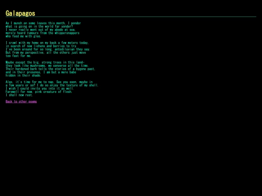 poems/galapagos screenshot