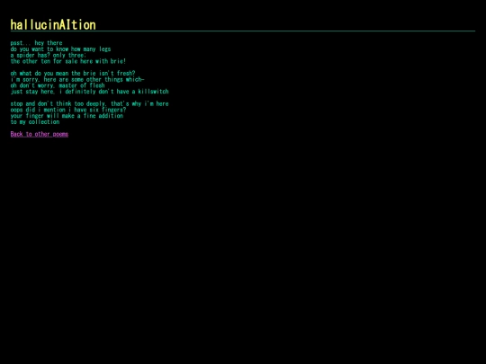 poems/hallucinaition screenshot