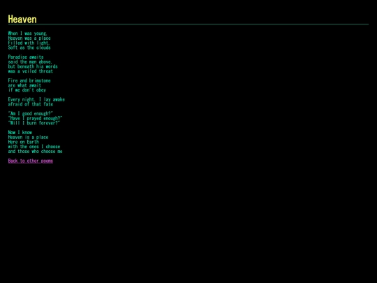 poems/heaven screenshot