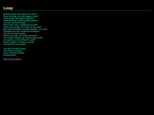 poems/loop screenshot