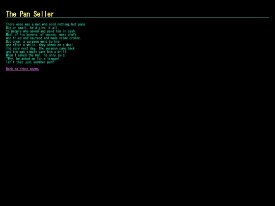 poems/panseller screenshot