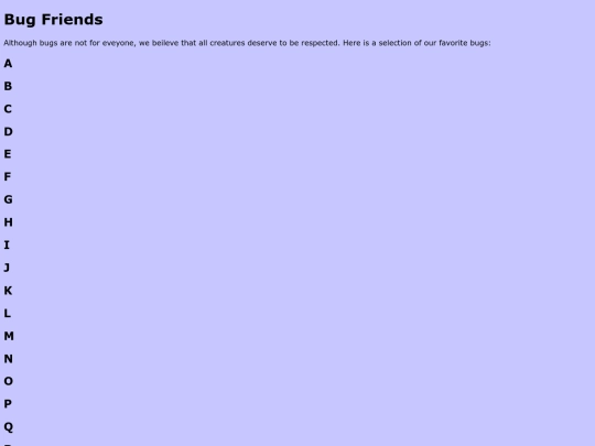 bugs screenshot