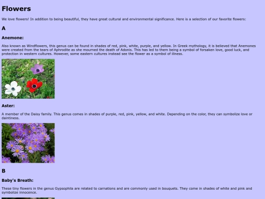 flowers screenshot