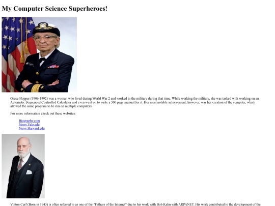 Aqeel's Website/CSHeroes screenshot