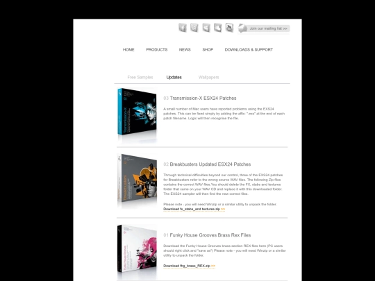 SiteBackups/SampleMagic/Updates screenshot