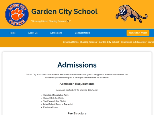 admissions screenshot