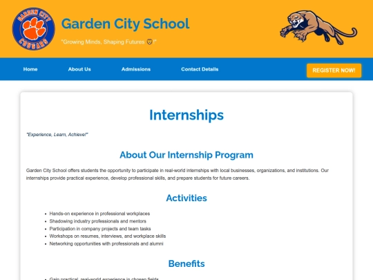 internships screenshot