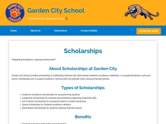 scholarships screenshot