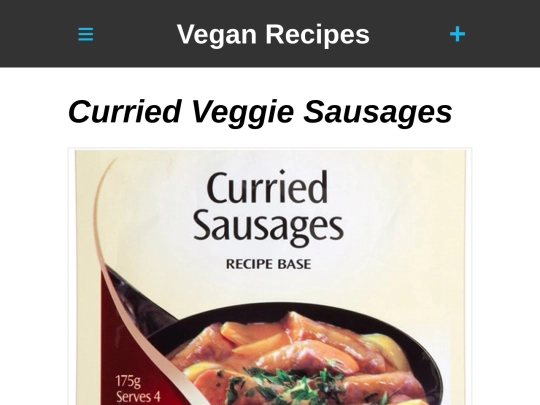 curried-veg-sausages screenshot