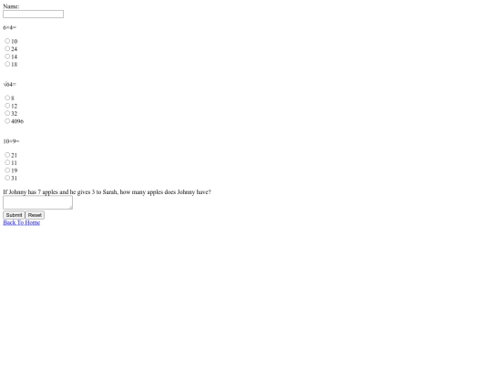 math-test screenshot