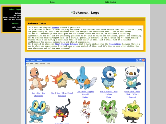 main/pokemon screenshot