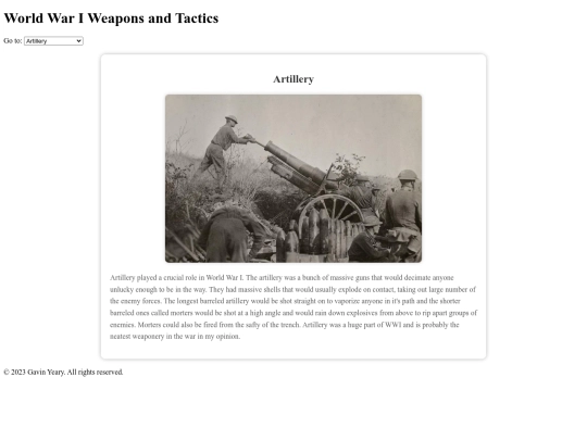 Artillery screenshot